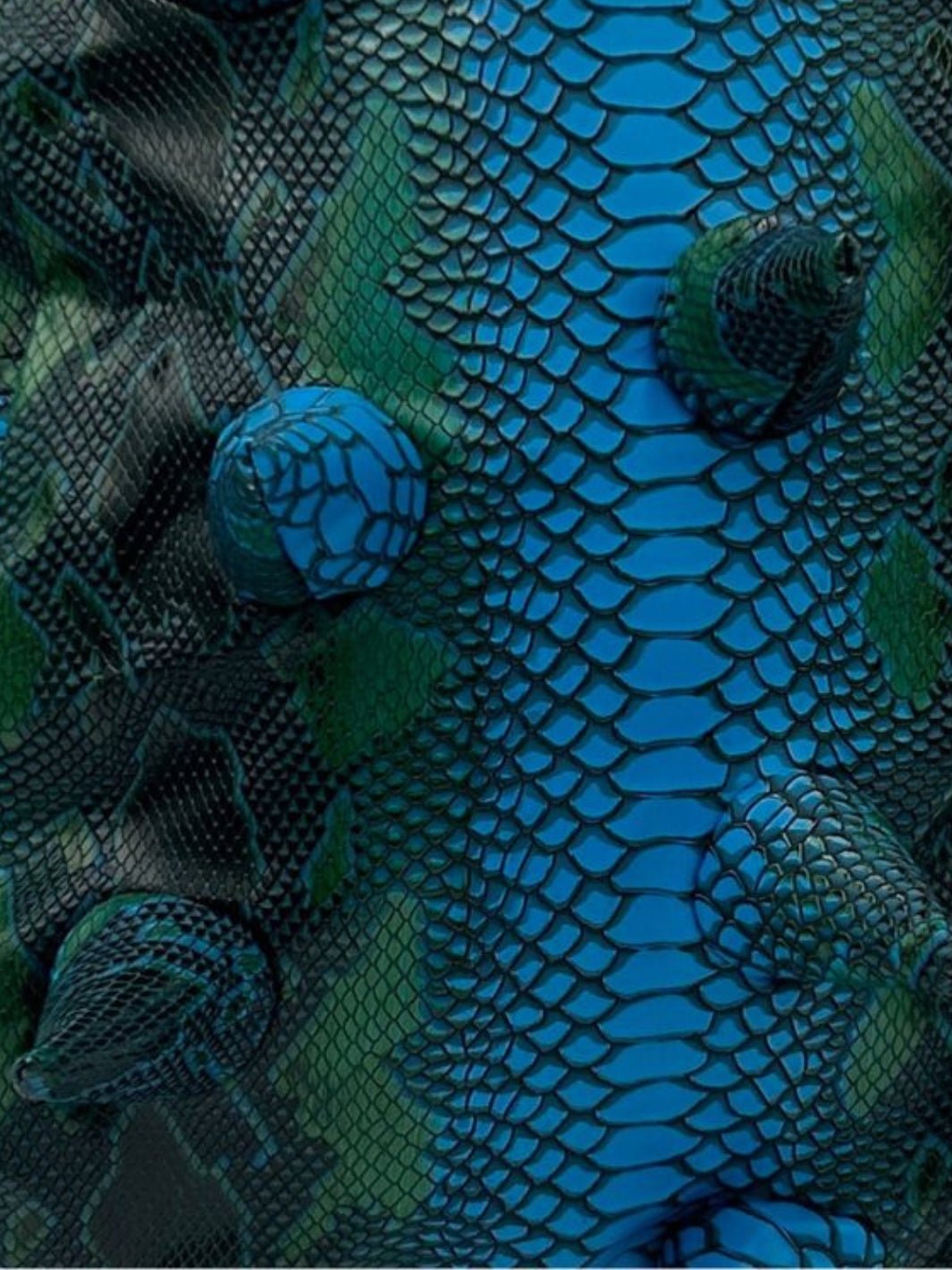 Close Up of 3d Texture on Blue Mamba Blue Backpack - Madpax